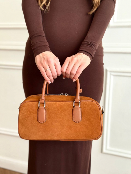 Женская кожаная сумка арт. ZHS395 YELLOW BROWN