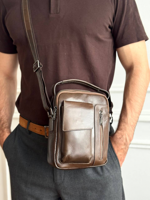 Мужская сумка планшет арт. BSP034 DARK BROWN