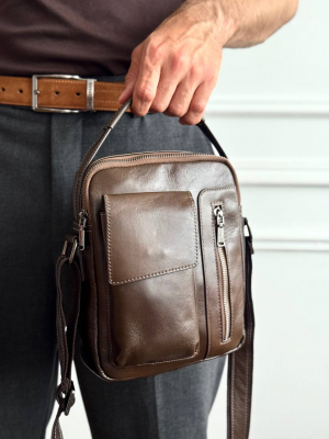 Мужская сумка планшет арт. BSP034 DARK BROWN