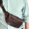 Кожаная поясная сумка арт. SP025 BROWN