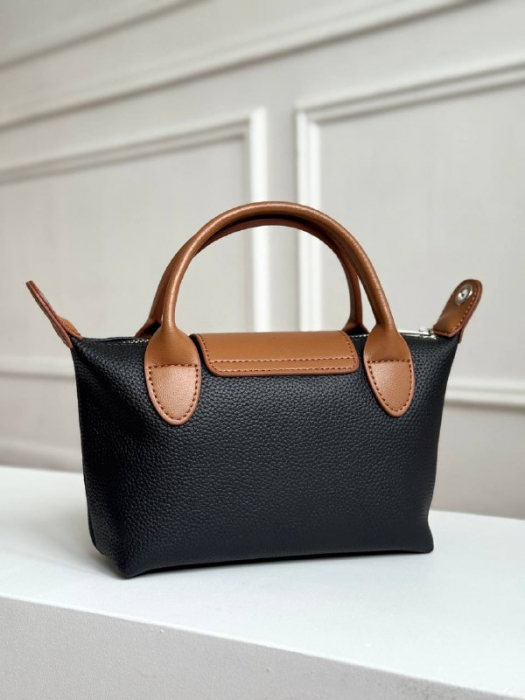 Женская кожаная сумка арт. ZHS430 BLACK BROWN