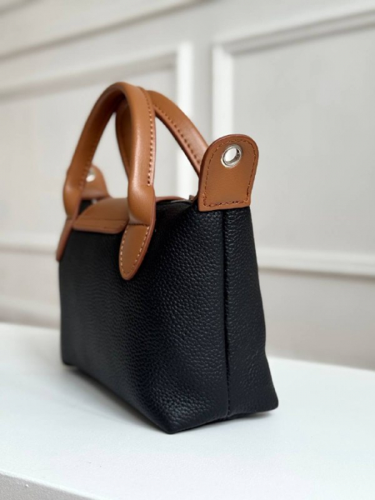 Женская кожаная сумка арт. ZHS430 BLACK BROWN