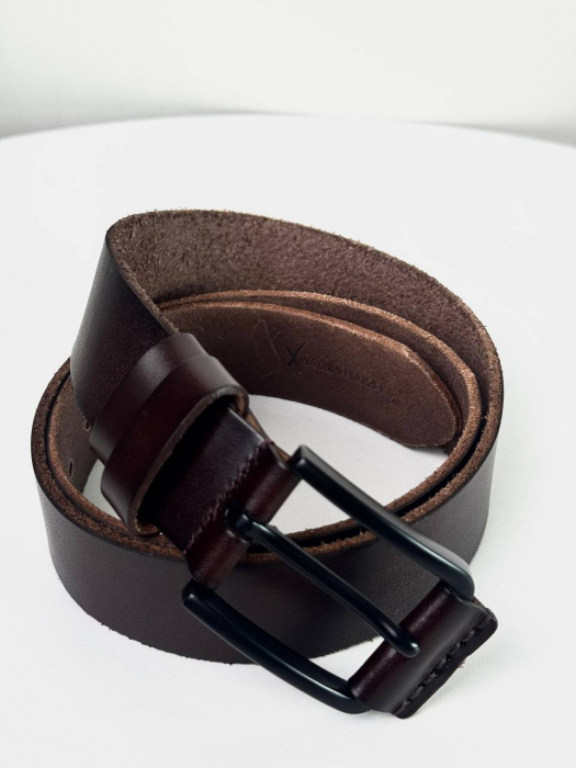 Мужской кожаный ремень арт. RK046 BROWN