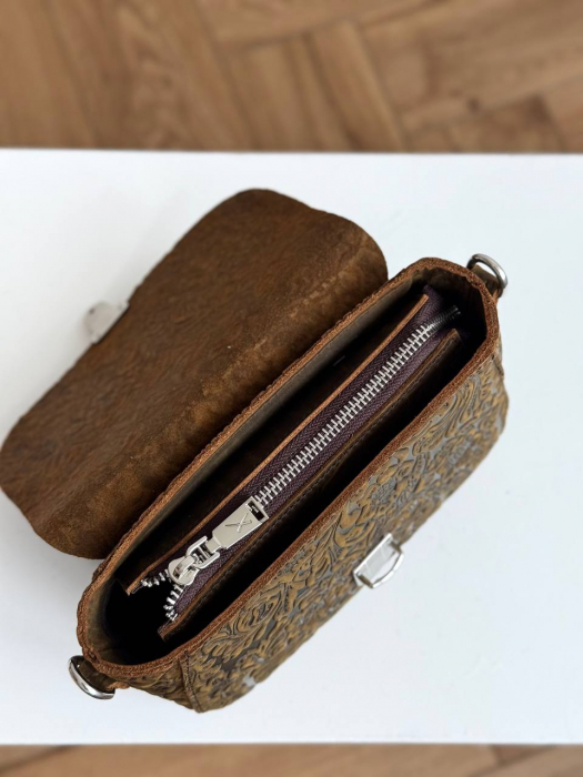 Женская кожаная сумка арт. ZHS400 BROWN