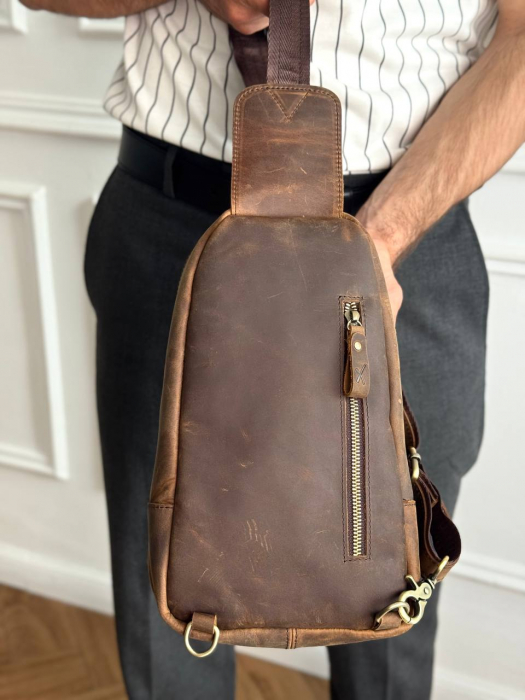Мужская сумка через плечо арт. CHP010 COFFEE