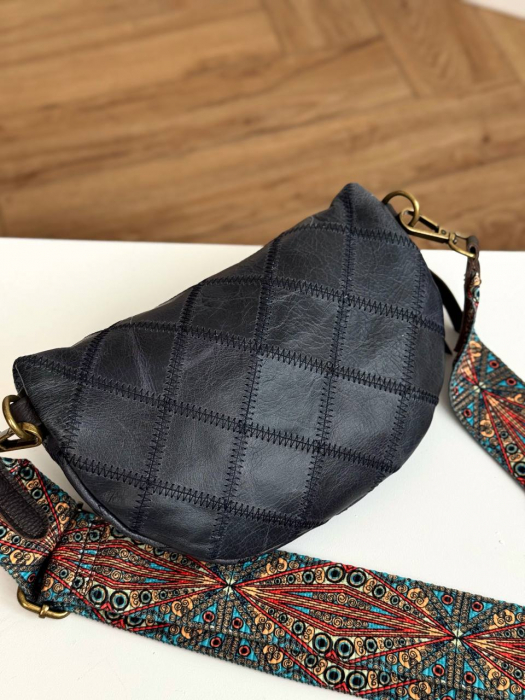 Женская кожаная сумка арт. ZHS038 DARK BLUE