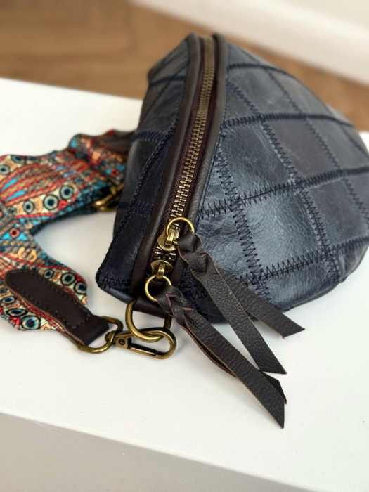Женская кожаная сумка арт. ZHS038 DARK BLUE