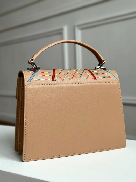 Женская кожаная сумка арт. ZHS0157 BEIGE