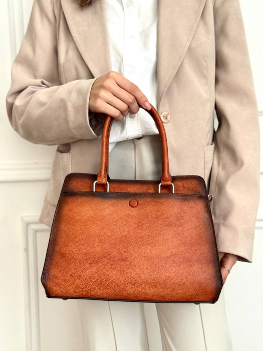 Женская кожаная сумка арт. ZHS402 BROWN