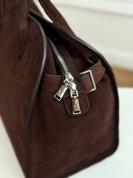 Женская кожаная сумка арт. ZHS424 DARK BROWN