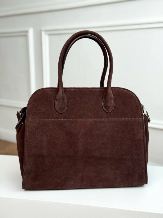 Женская кожаная сумка арт. ZHS424 DARK BROWN