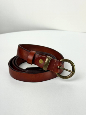 Женский кожаный ремень арт. ZRK042 BROWN