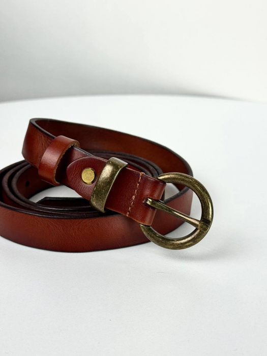 Женский кожаный ремень арт. ZRK042 BROWN