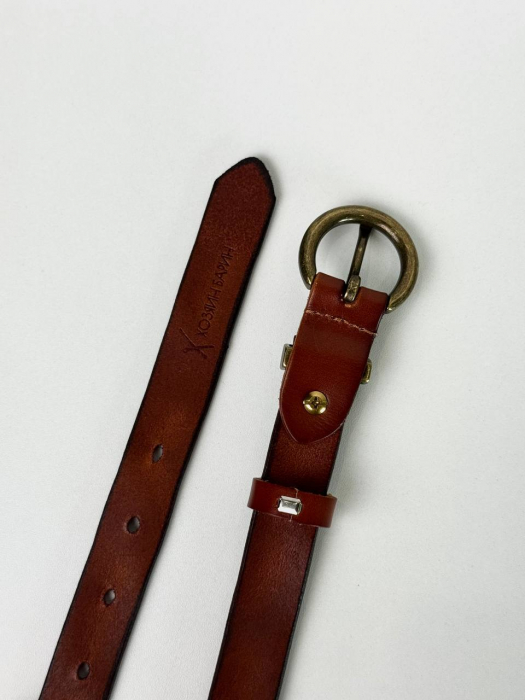 Женский кожаный ремень арт. ZRK042 BROWN