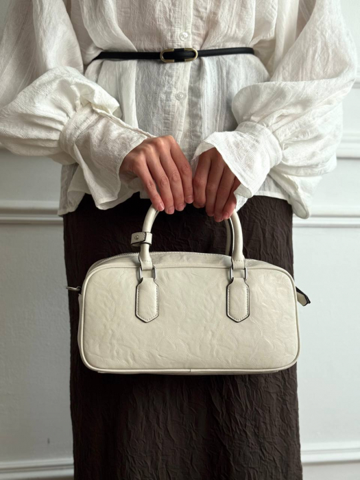 Женская кожаная сумка арт. ZHS395 WHITE