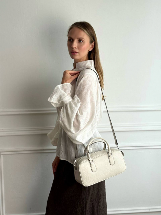 Женская кожаная сумка арт. ZHS395 WHITE