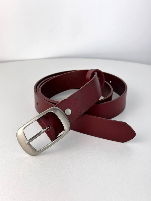 Женский кожаный ремень арт. ZRK061 RED