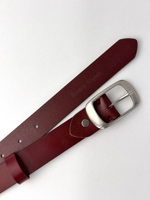 Женский кожаный ремень арт. ZRK061 RED