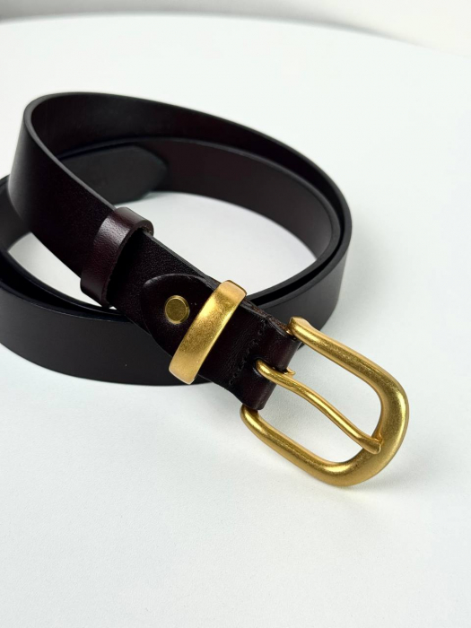 Женский кожаный ремень арт. ZRK090 BROWN