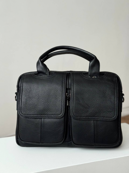 Мужская кожаная бизнес сумка арт. BS023 BLACK