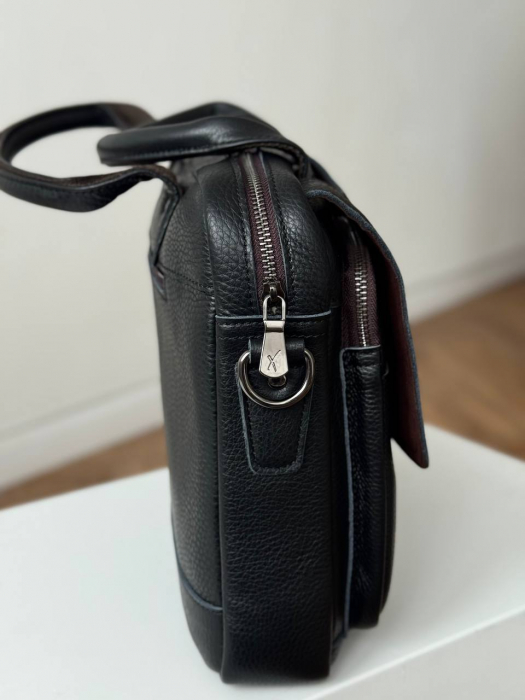 Мужская кожаная бизнес сумка арт. BS023 BLACK