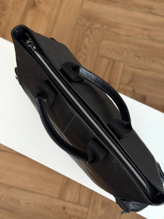 Мужская кожаная бизнес сумка арт. BS0115 BLACK