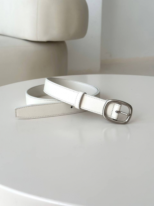 Женский кожаный ремень арт. ZRK077 WHITE