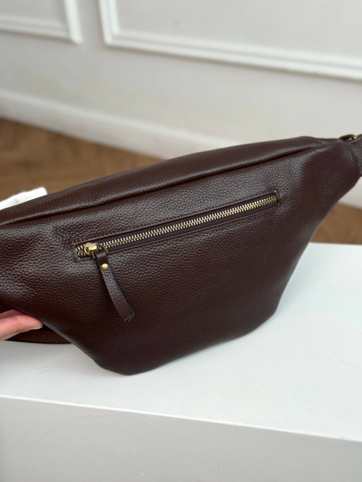 Кожаная поясная сумка арт. SP026 BROWN