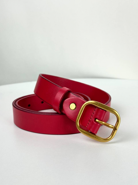 Женский кожаный ремень арт. ZRK095 PINK