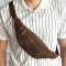Кожаная поясная сумка арт. SP020 BROWN