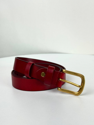 Женский кожаный ремень арт. ZRK096 RED