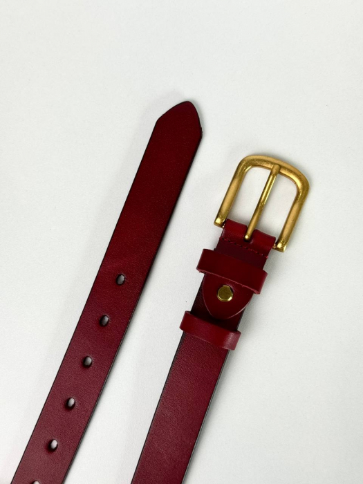 Женский кожаный ремень арт. ZRK096 RED