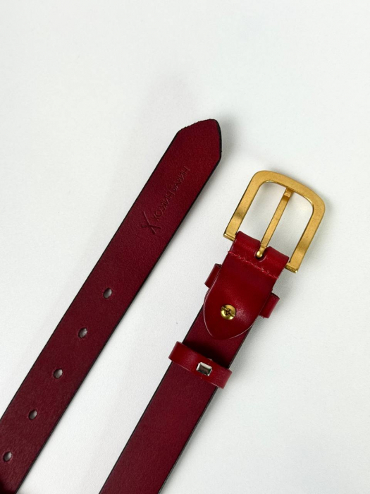 Женский кожаный ремень арт. ZRK096 RED