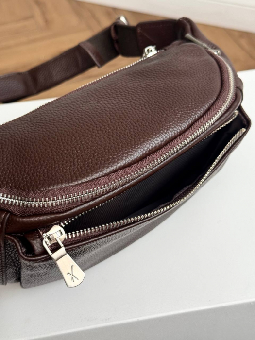 Кожаная поясная сумка арт. SP029 BROWN