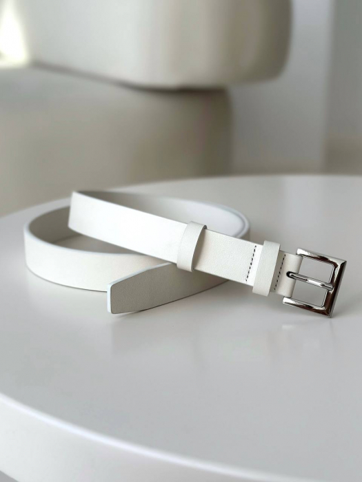 Женский кожаный ремень арт. ZRK080 WHITE