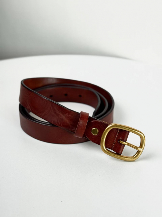 Женский кожаный ремень арт. ZRK097 BROWN