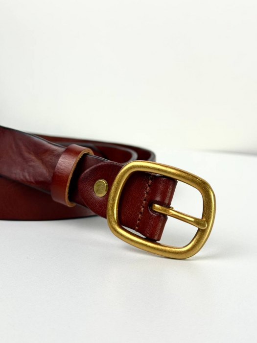 Женский кожаный ремень арт. ZRK097 BROWN