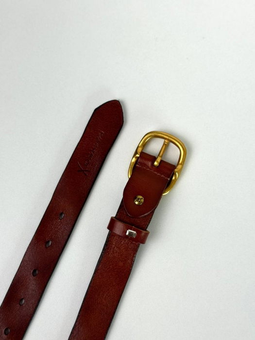 Женский кожаный ремень арт. ZRK097 BROWN