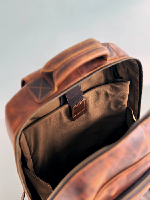 Мужской кожаный рюкзак арт. KR077 BROWN