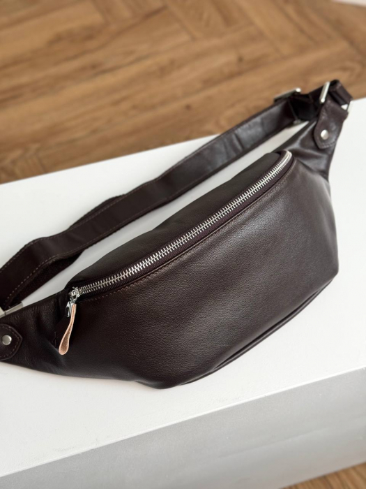 Кожаная поясная сумка арт. SP030 BROWN