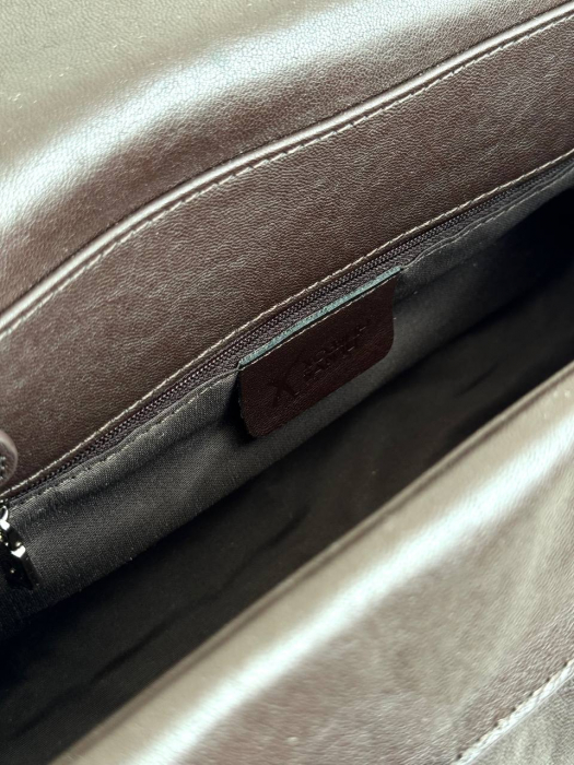 Женская кожаная сумка арт. ZHS398 DARK BROWN