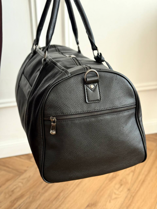 Дорожная кожаная сумка арт. DS066 BLACK