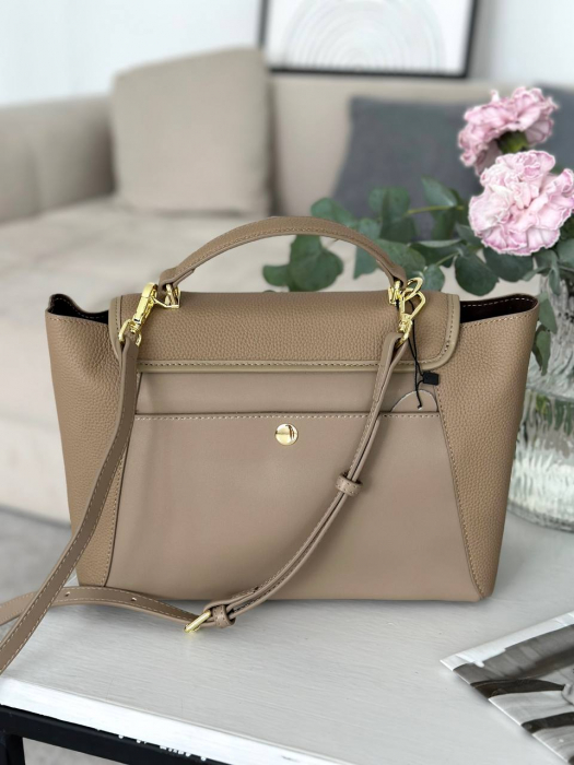 Кожаная женская сумка арт. ZHS235 BEIGE