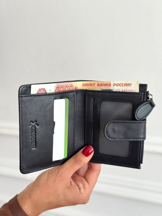 Женский кожаный кошелек арт. KZH0222 BLACK