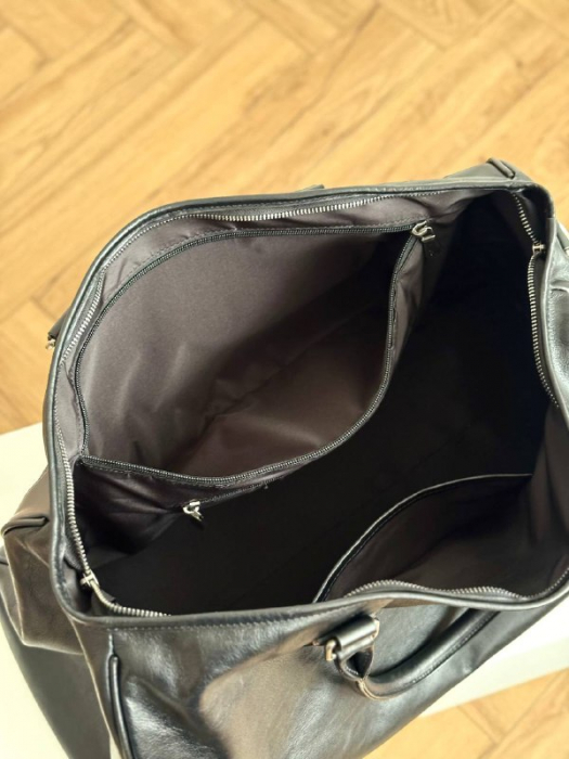 Дорожная кожаная сумка арт. DS075 BLACK