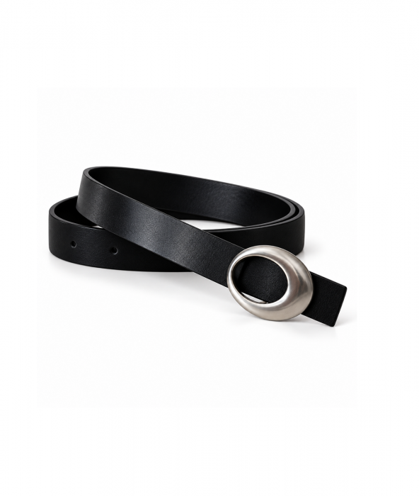 Женский кожаный ремень арт. ZRK079 BLACK GLOSS