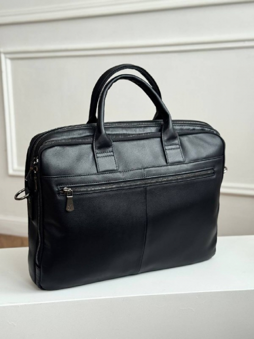 Мужская кожаная бизнес сумка арт. BS0124 BLACK