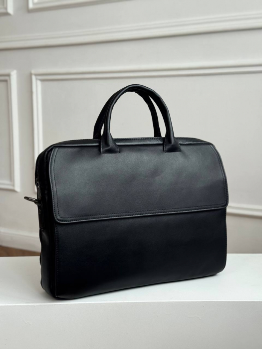 Мужская кожаная бизнес сумка арт. BS0124 BLACK