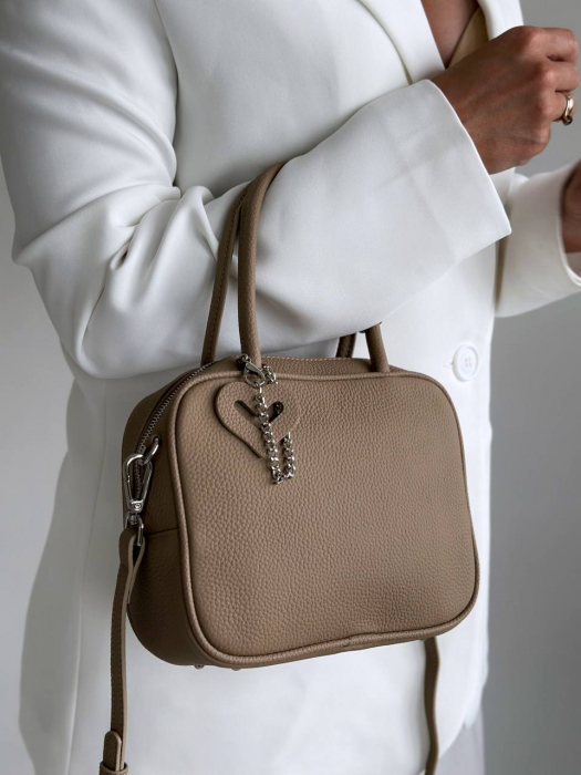 Женская кожаная сумка арт. ZHS325 BEIGE