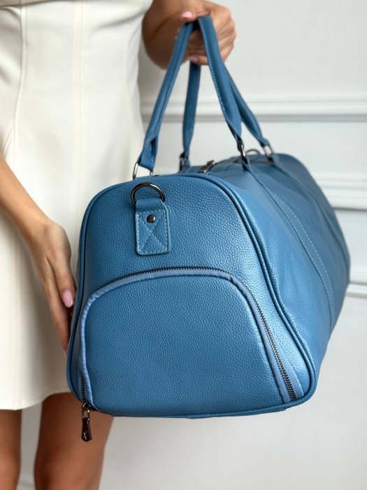 Дорожная кожаная сумка арт. DS011 BLUE